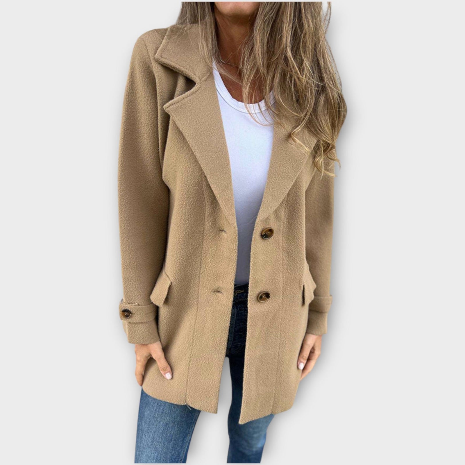 Classic Button-Front Casual Coat