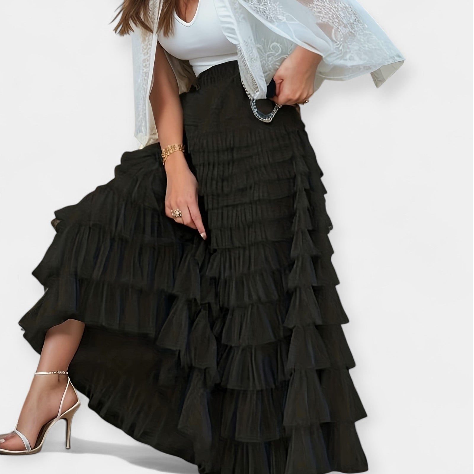 Elegant Tulle Skirt with Decorative Detail