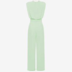 Tailored Sleeveless Jumpsuit with Pleated Detail