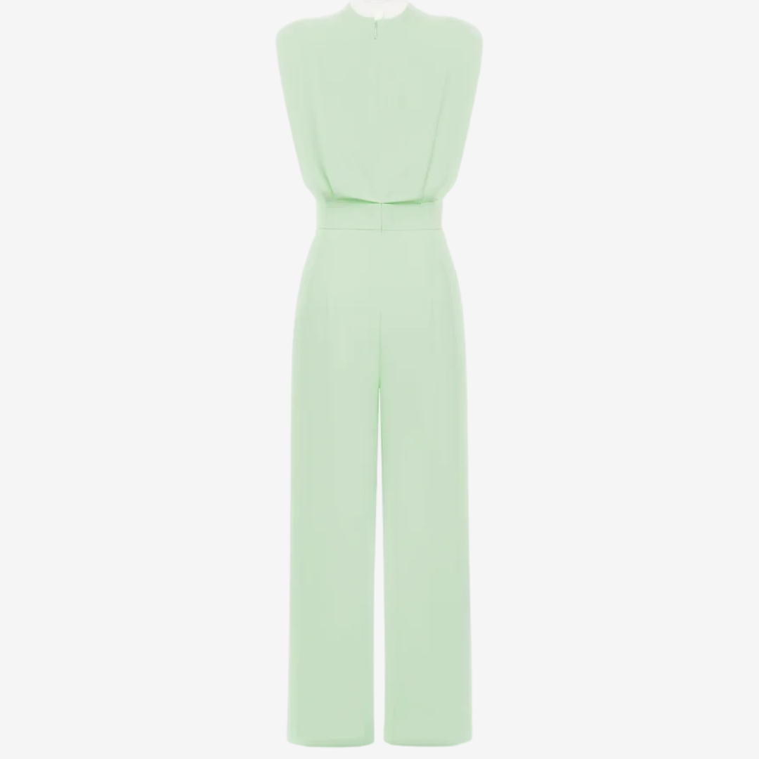 Tailored Sleeveless Jumpsuit with Pleated Detail