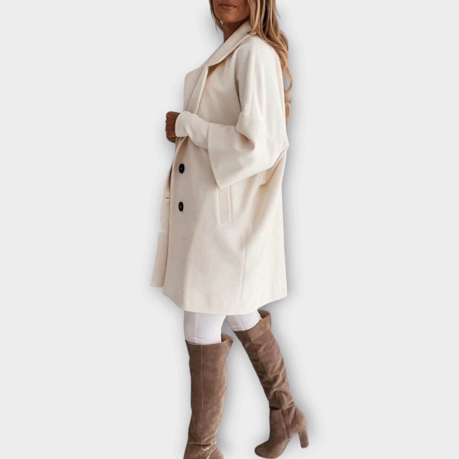 Elegant Minimalist Wool-Blend Coat