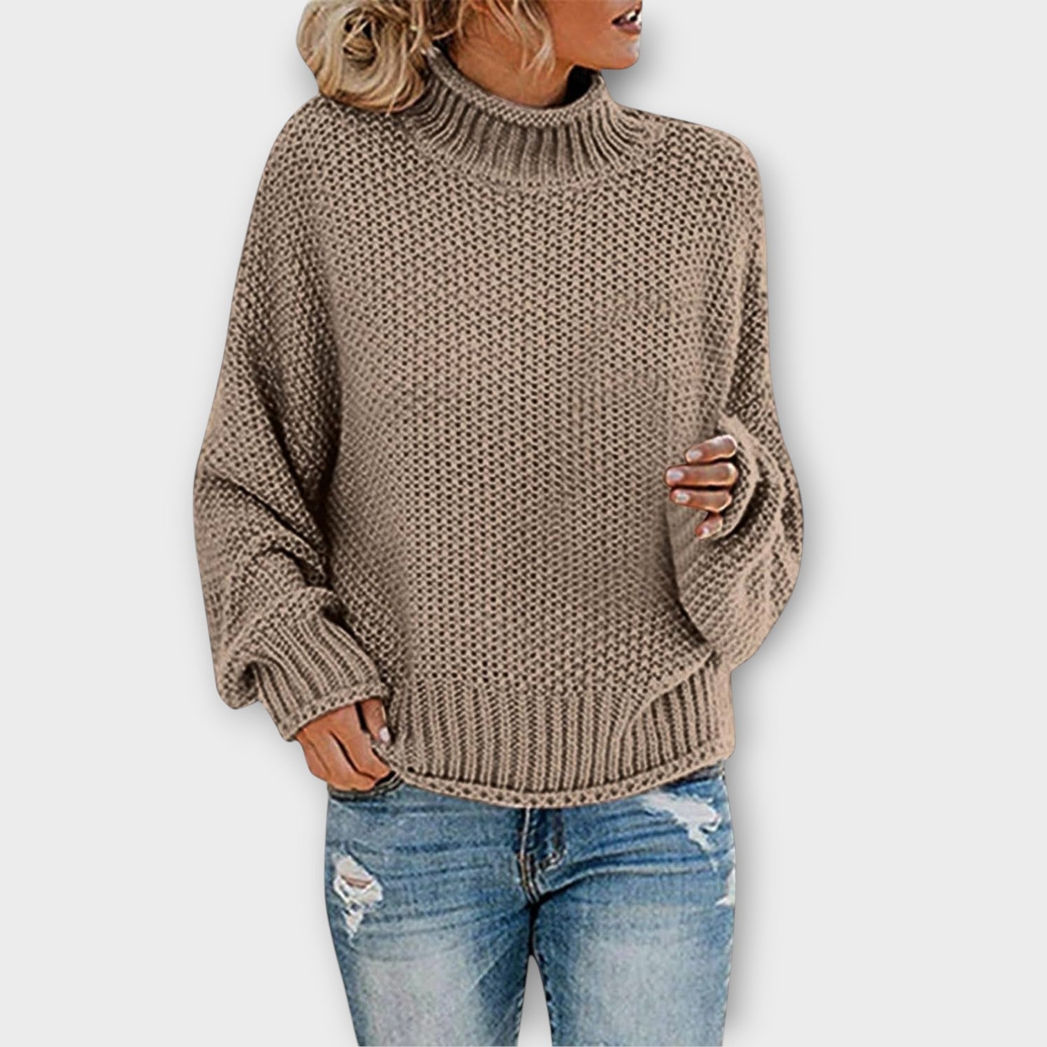 Cozy Knit Turtleneck Oversized Sweater