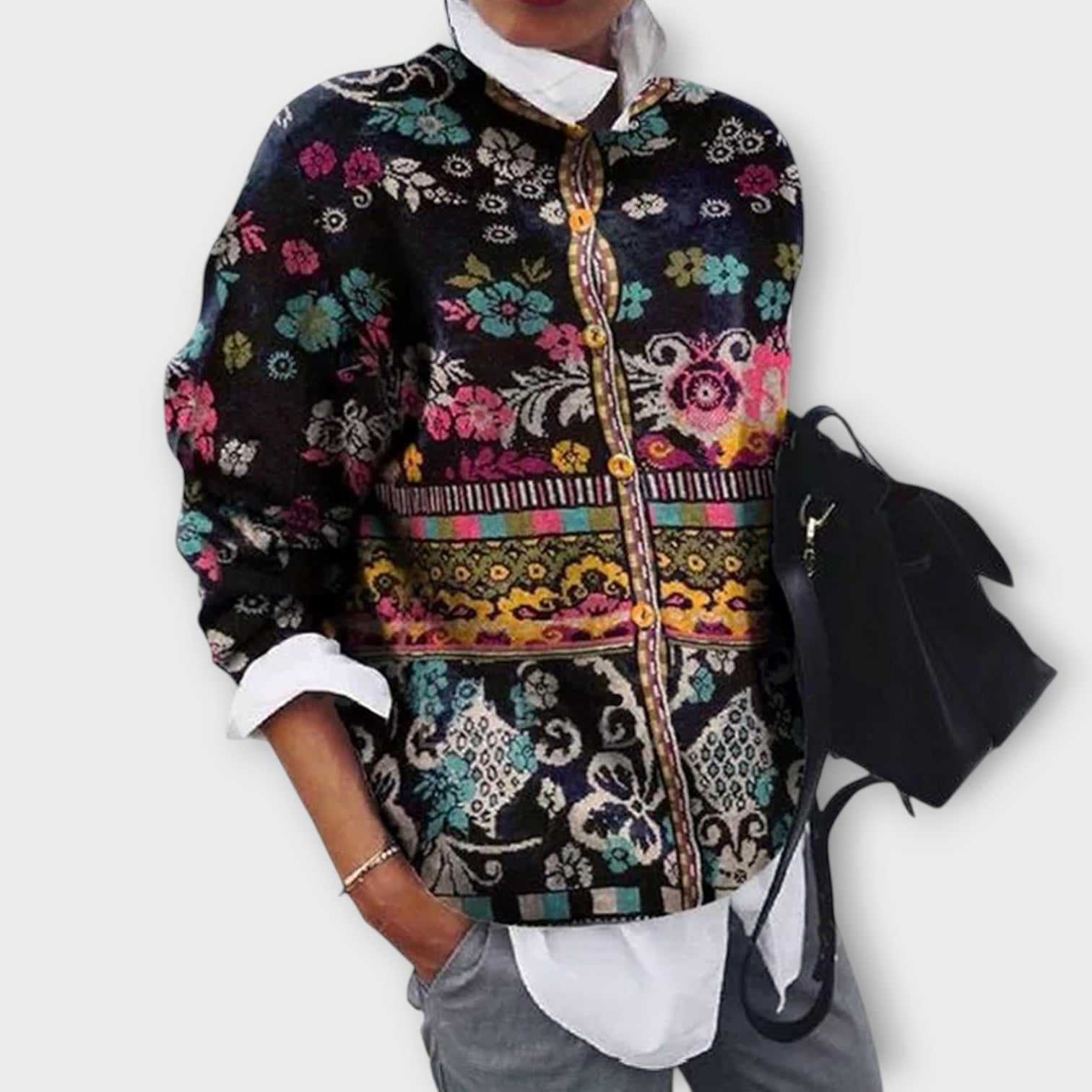 Boho Tapestry Button-Up Shirt