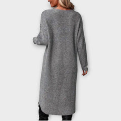 Cozy Knit Overlap Sweater Dress