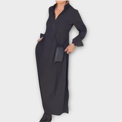 Relaxed Collar Maxi Dress