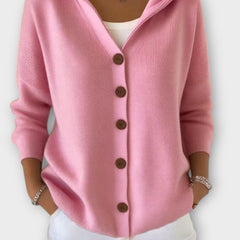 Cozy Chic Button-Front Hooded Cardigan