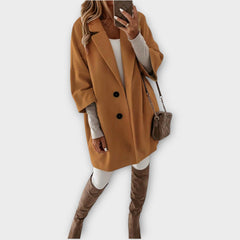 Elegant Minimalist Wool-Blend Coat
