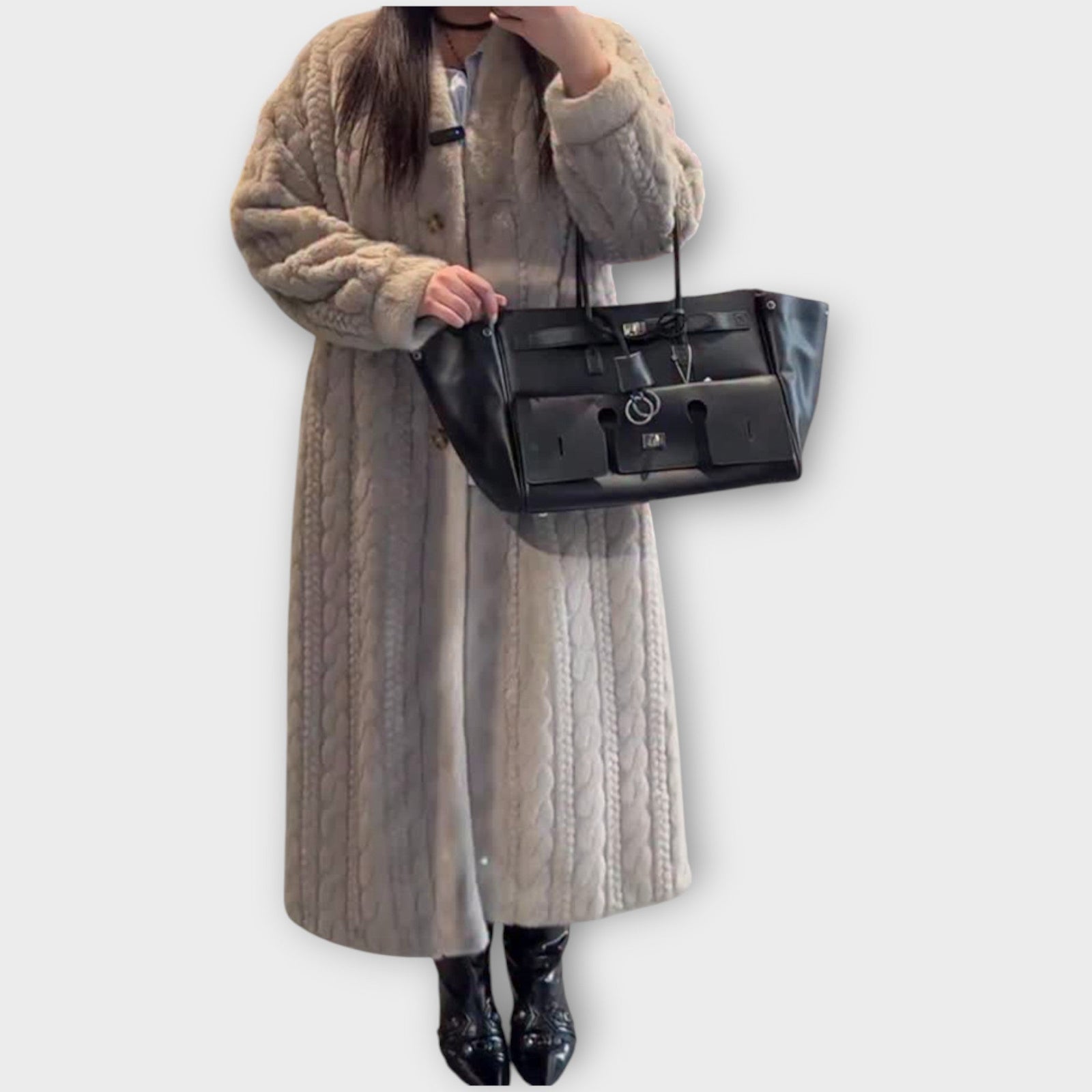 Elegant Faux Fur Long Winter Coat