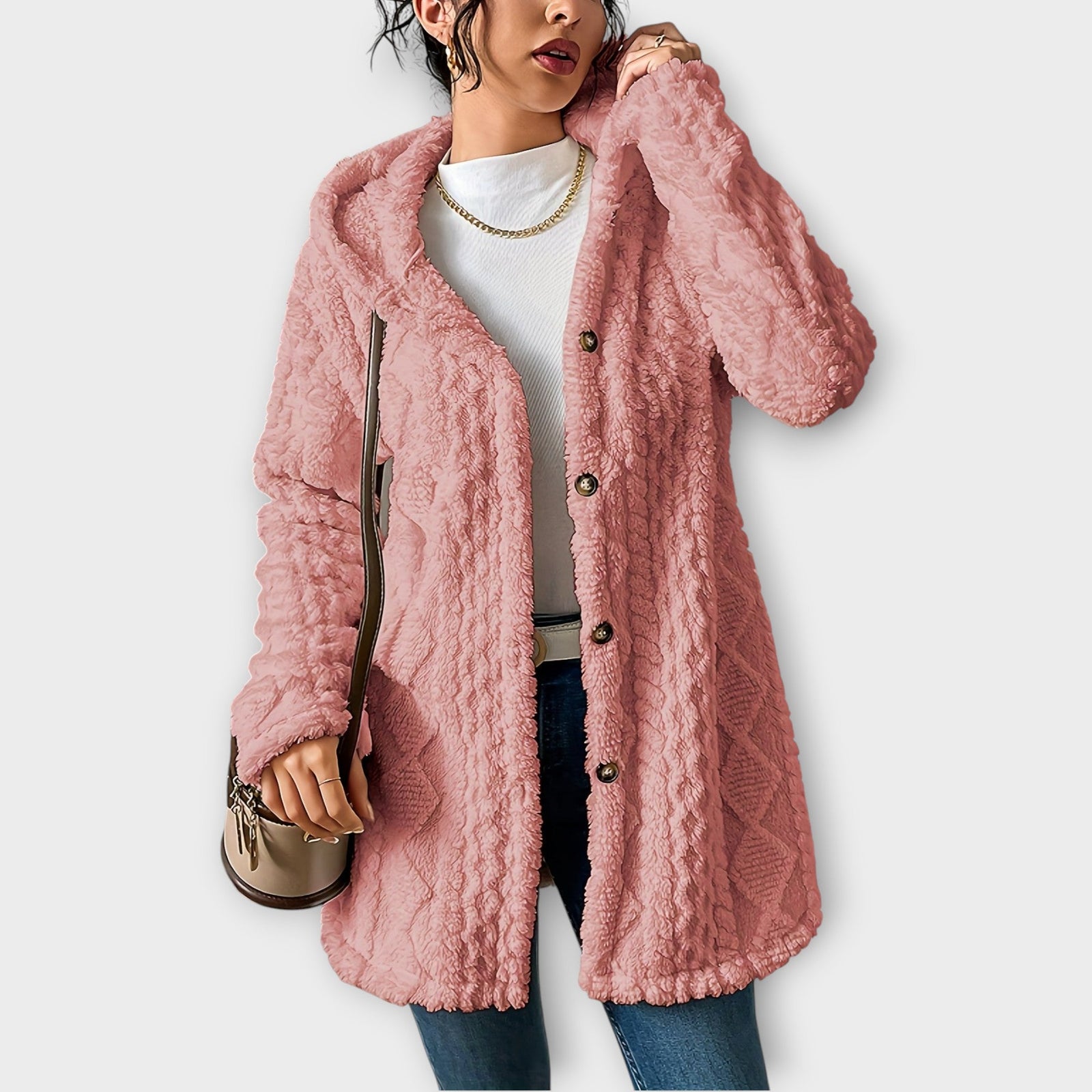Cozy Textured Hooded Winter Jacket