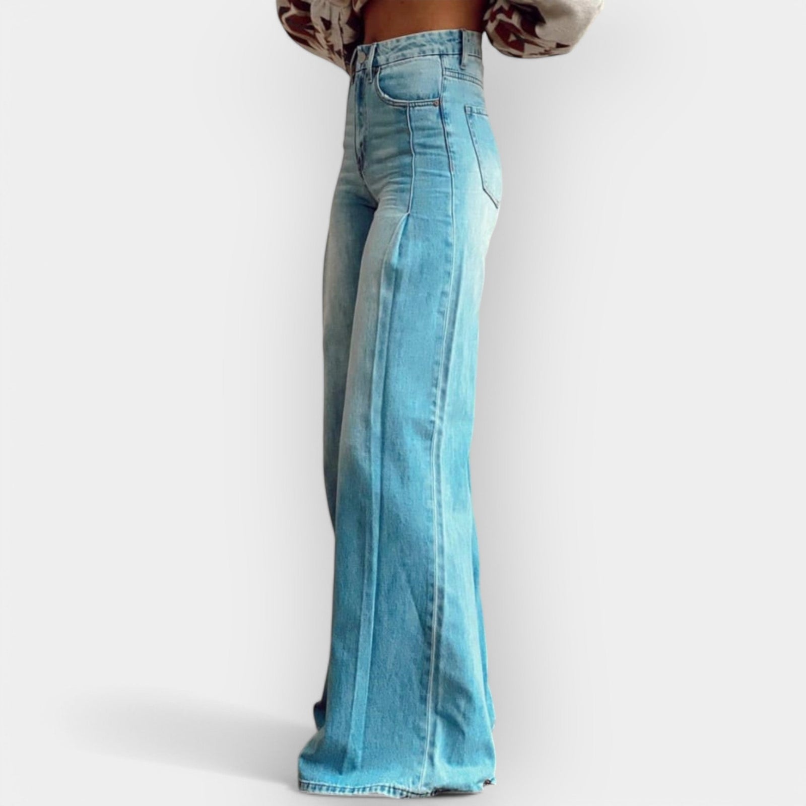 Wide Leg Trousers with Flare Design