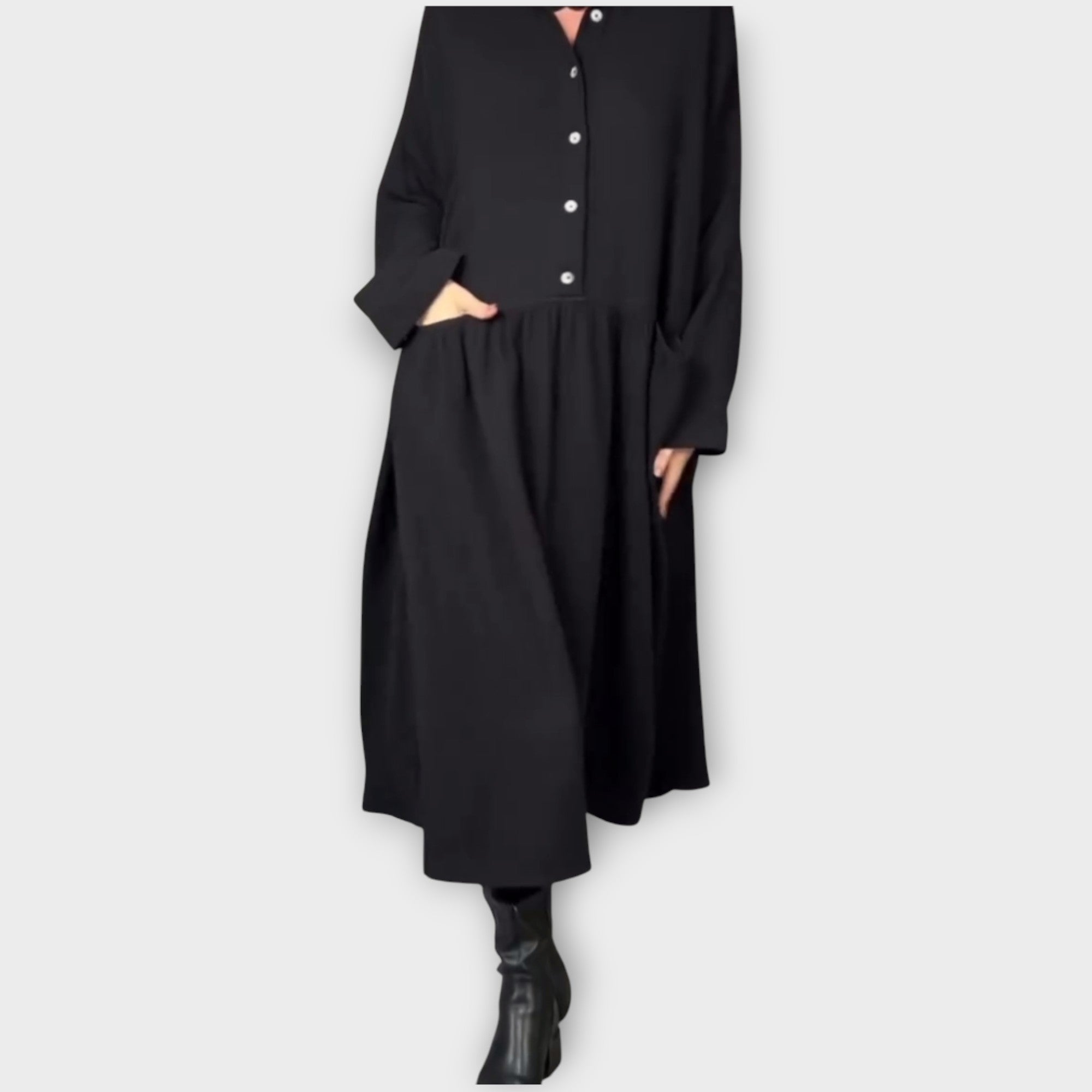 Classic Button-Down Midi Dress