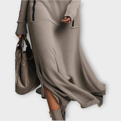 Casual Fit Hooded Maxi Dress