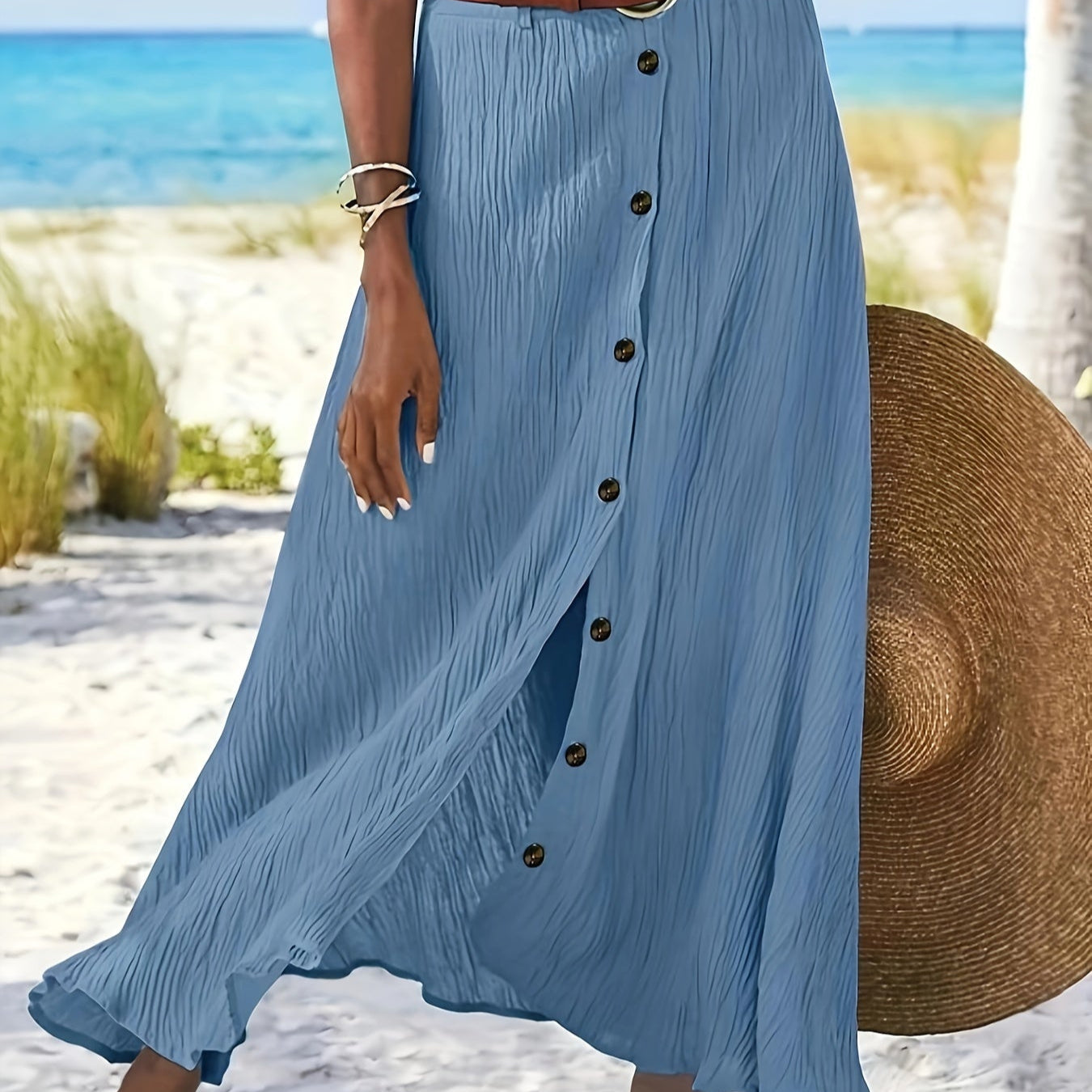 Sheer Midi Skirt with Split