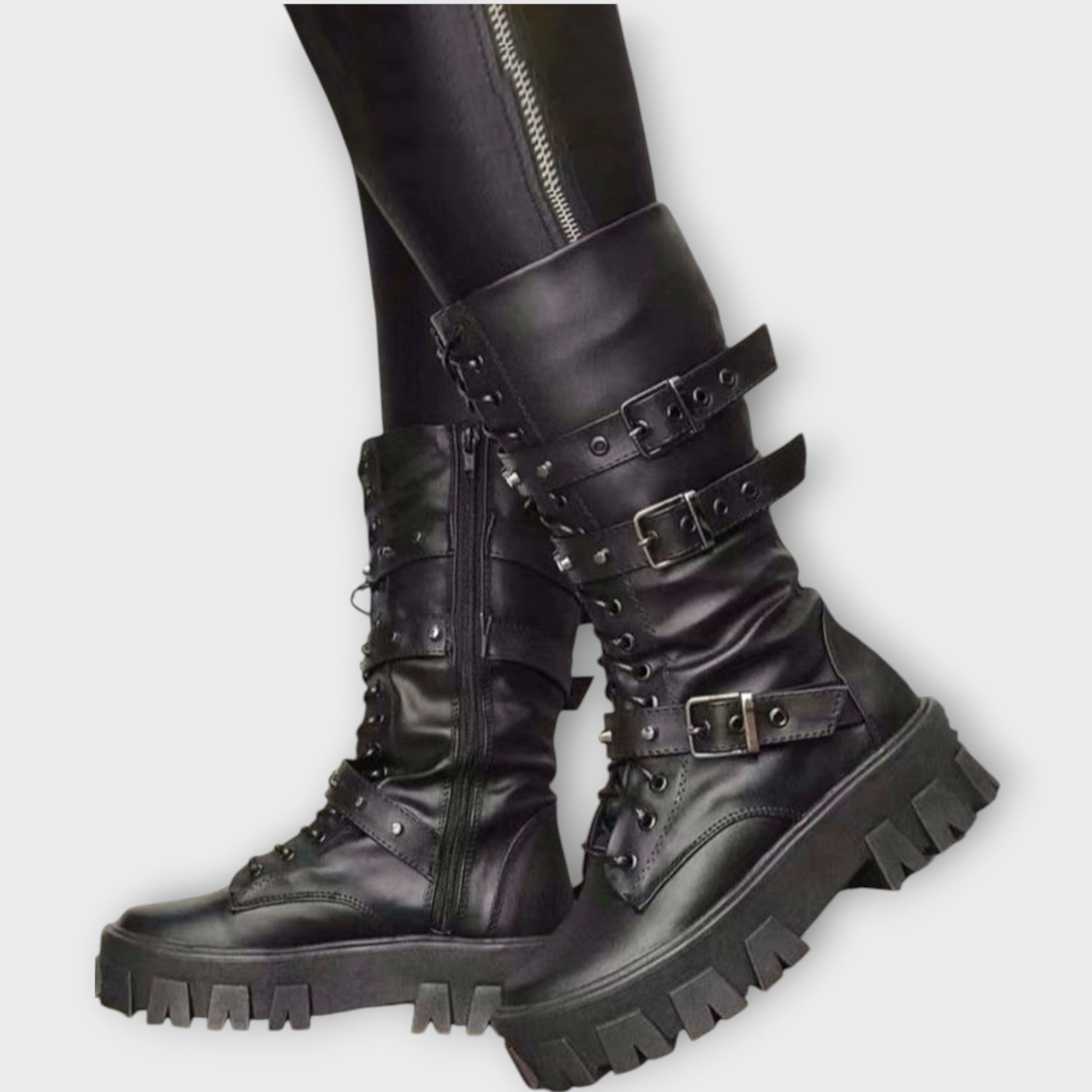 Rogue Edge Buckle Combat Boots