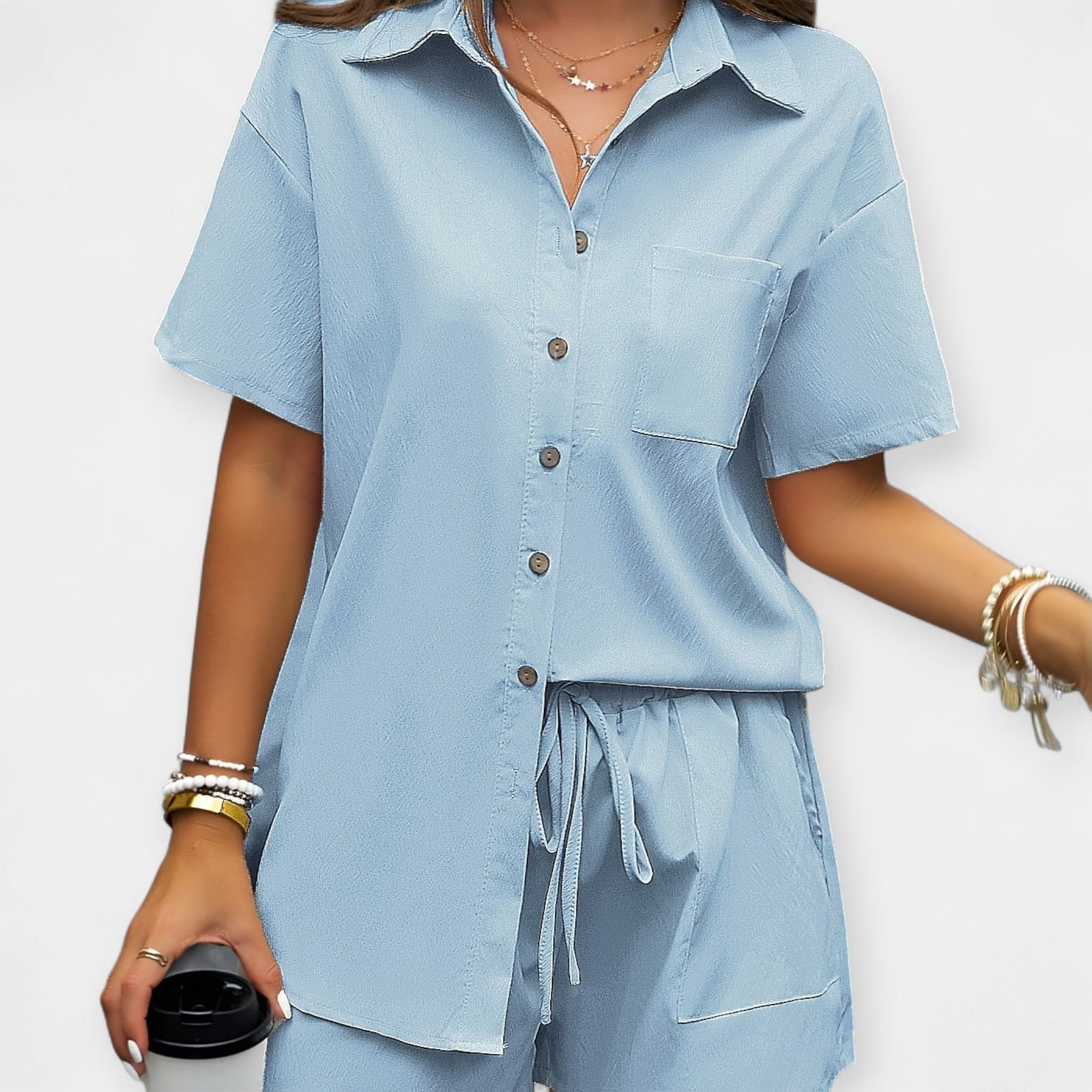 Comfortable Shirt and Shorts Set