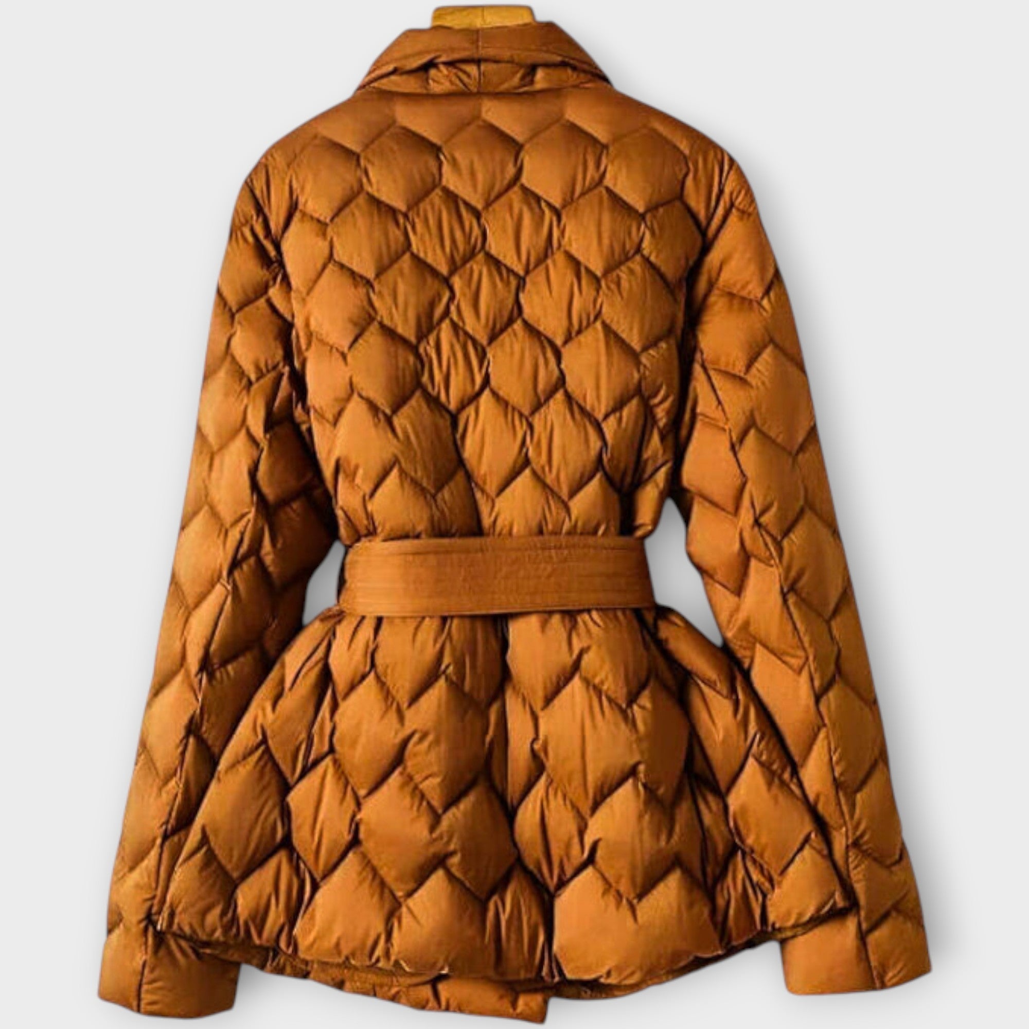 Quilted Wrap Coat with Belted Waist