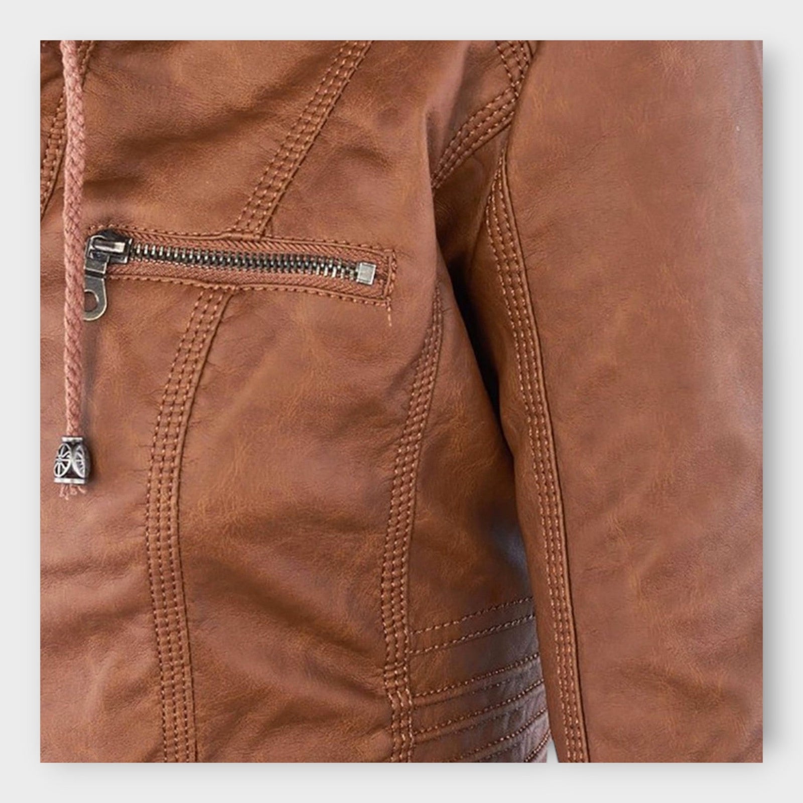 Modern Leather Jacket with Hood and Timeless Design