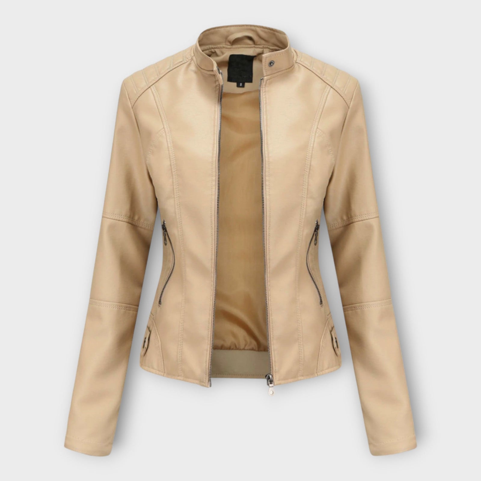 Elegant Leather Jacket with Modern Line and Timeless Aesthetic