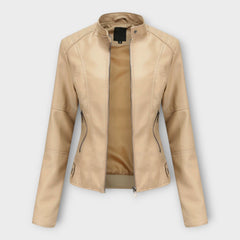 Elegant Leather Jacket with Modern Line and Timeless Aesthetic