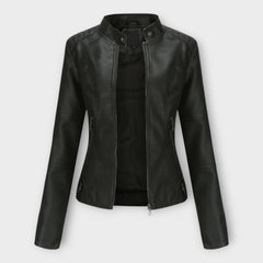 Elegant Leather Jacket with Modern Line and Timeless Aesthetic
