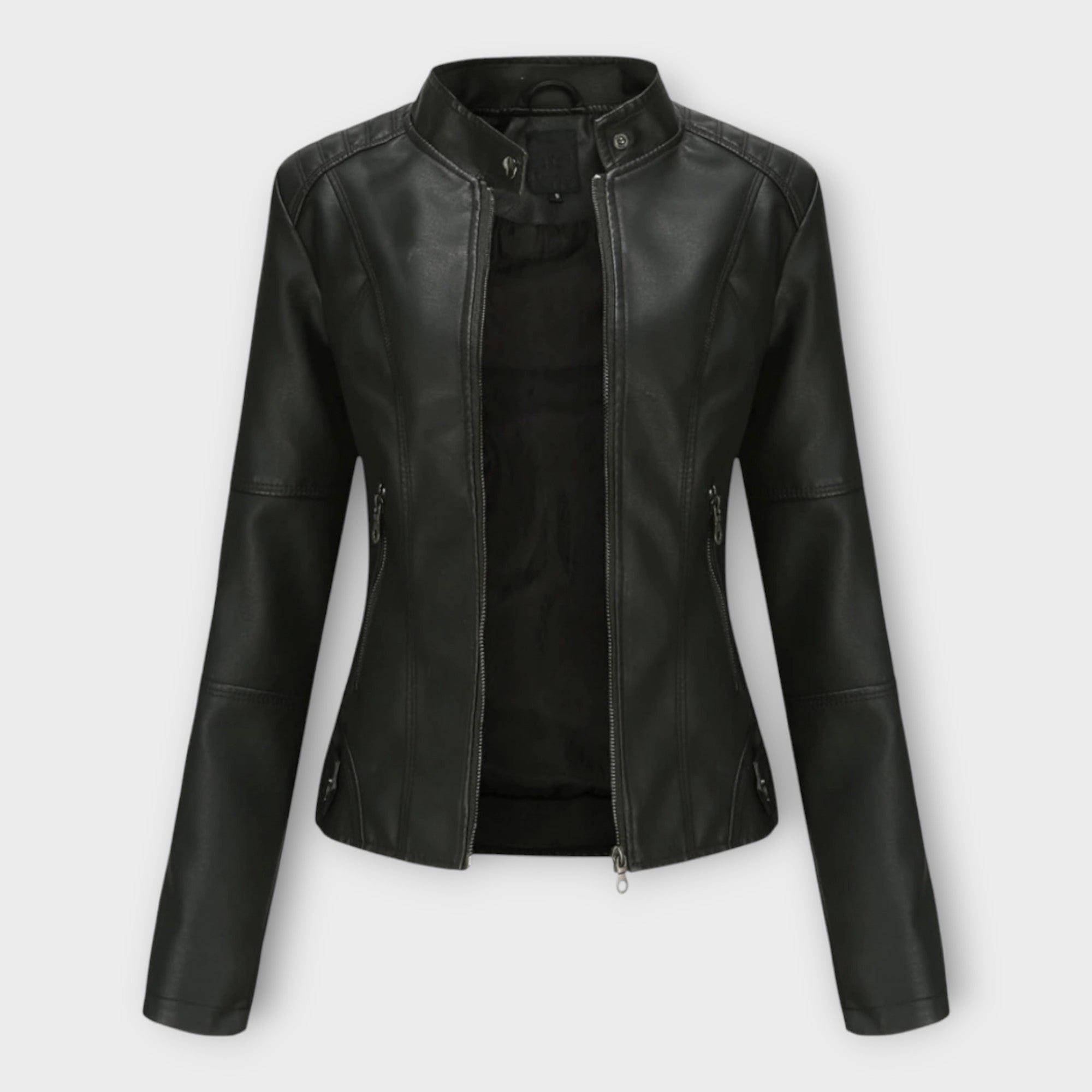 Elegant Leather Jacket with Modern Line and Timeless Aesthetic