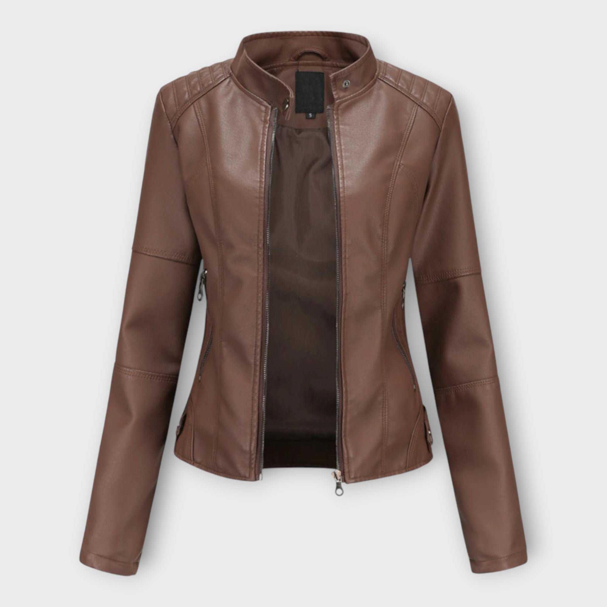 Elegant Leather Jacket with Modern Line and Timeless Aesthetic