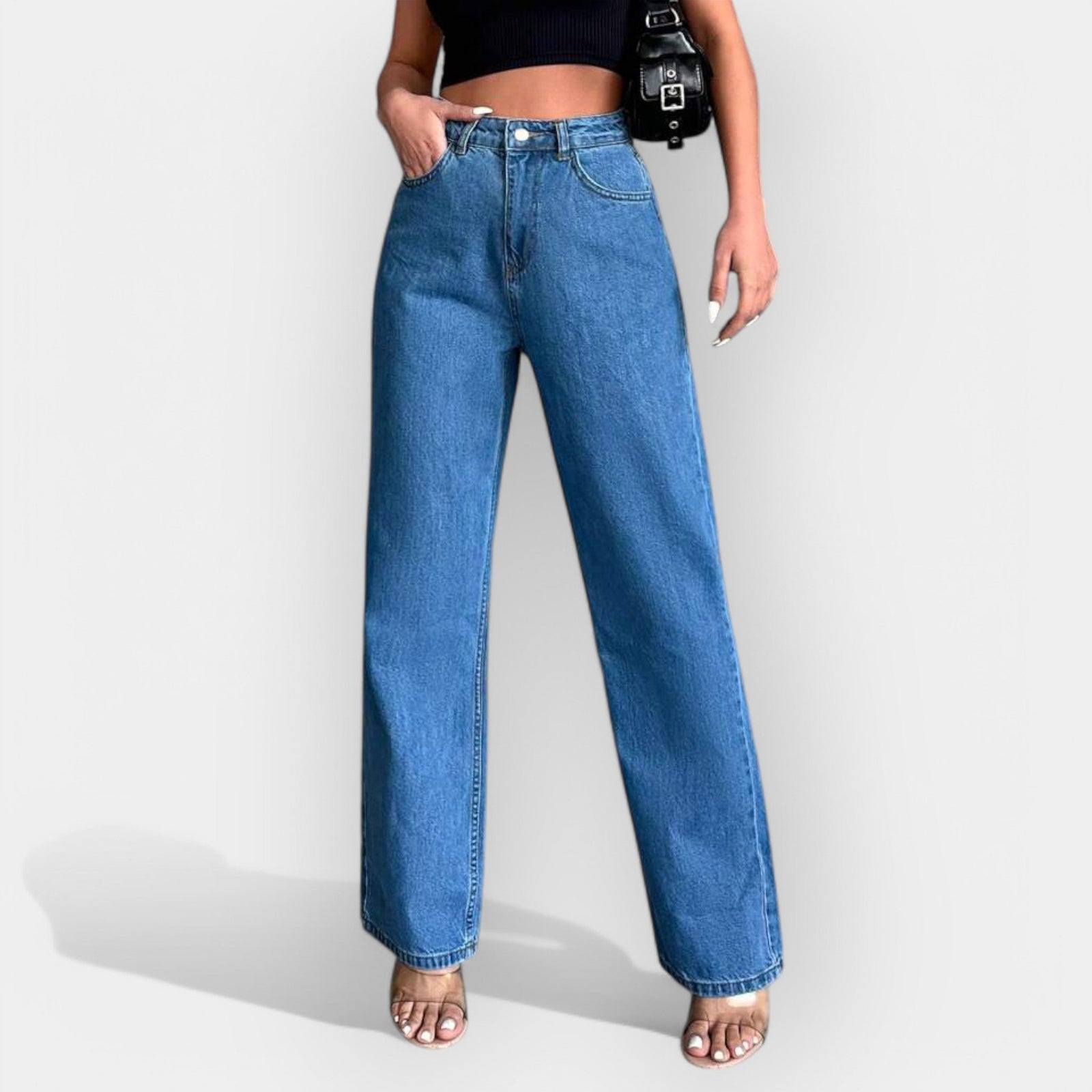 High-Waisted Jeans with a Comfortable Wide Fit
