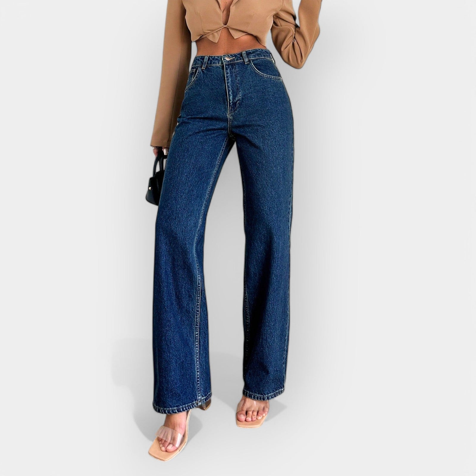 High-Waisted Jeans with a Comfortable Wide Fit