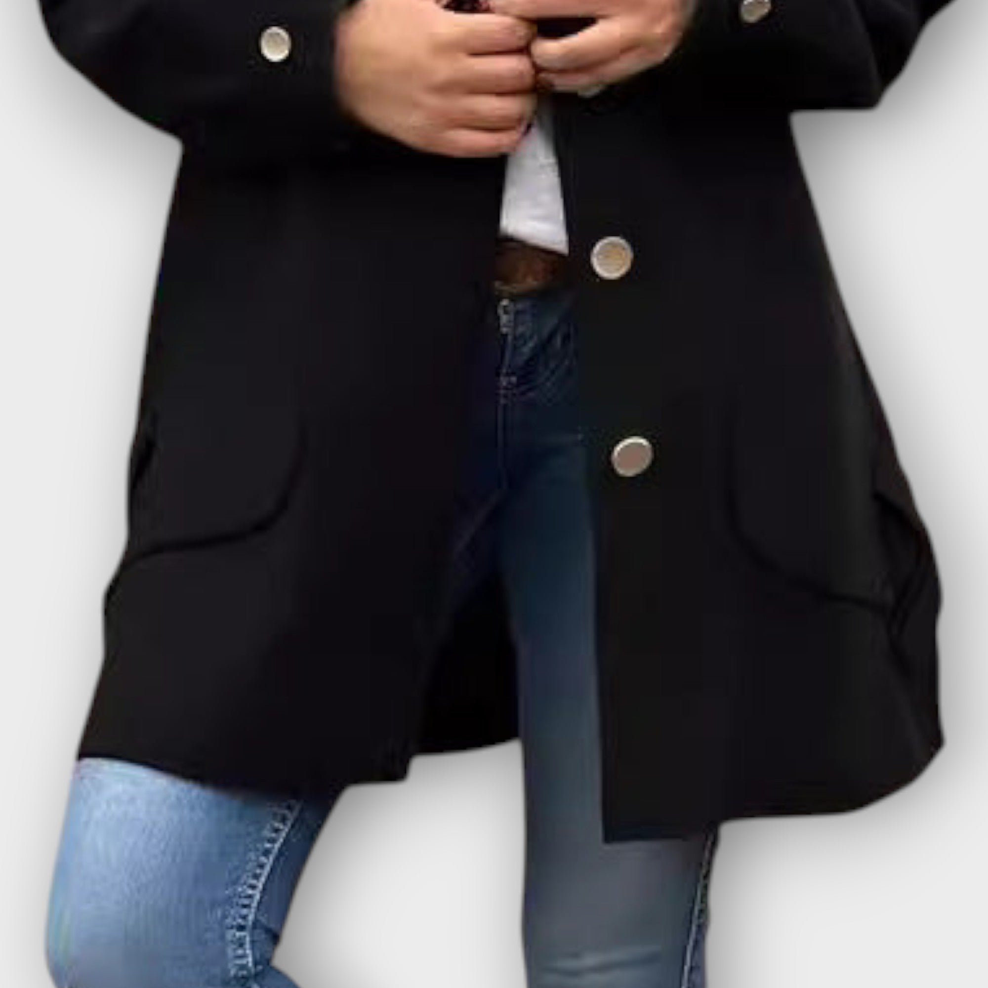 Chic Button-Front Mid-Length Coat