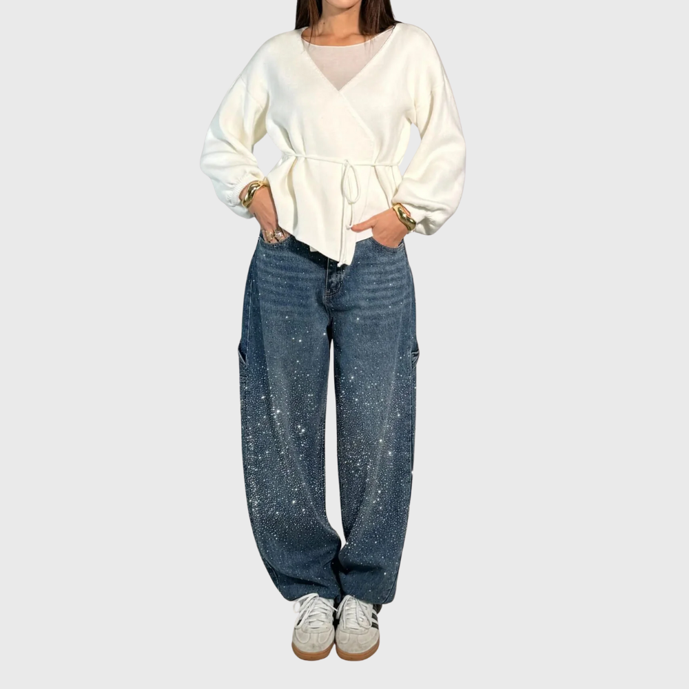 Splatter-Effect Relaxed Fit Jeans