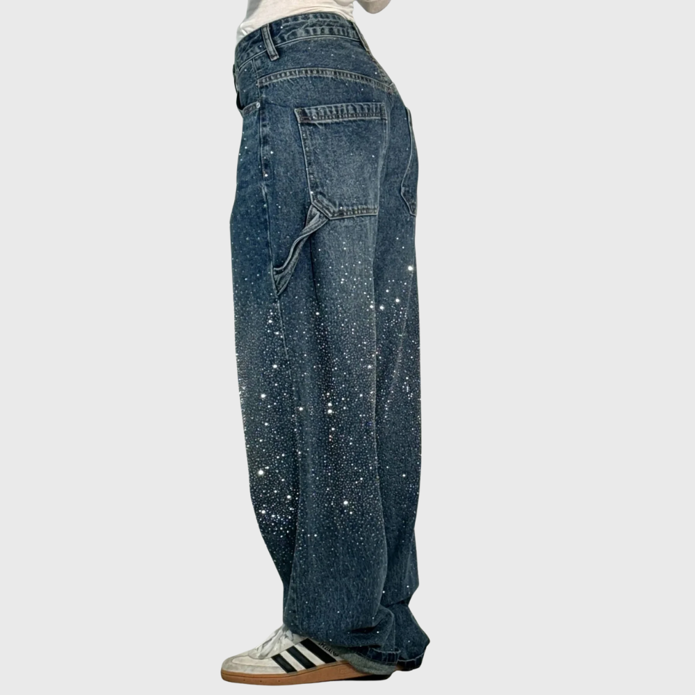 Splatter-Effect Relaxed Fit Jeans