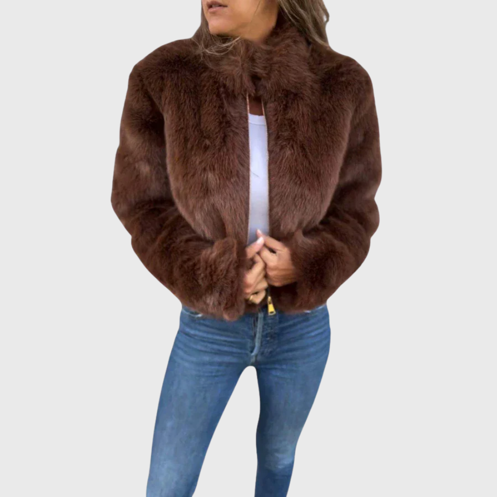 Plush Faux Fur Cropped Jacket