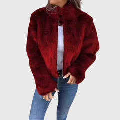 Plush Faux Fur Cropped Jacket