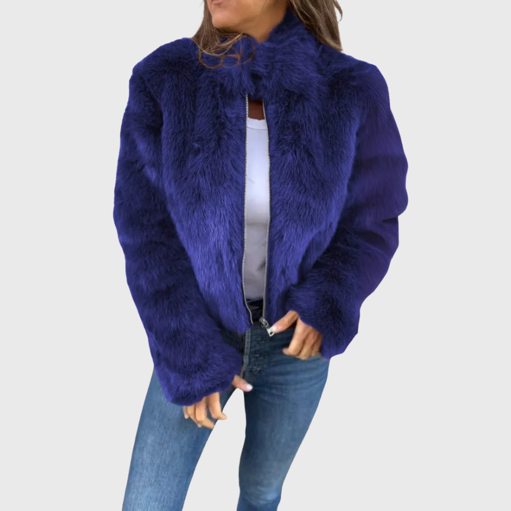 Plush Faux Fur Cropped Jacket