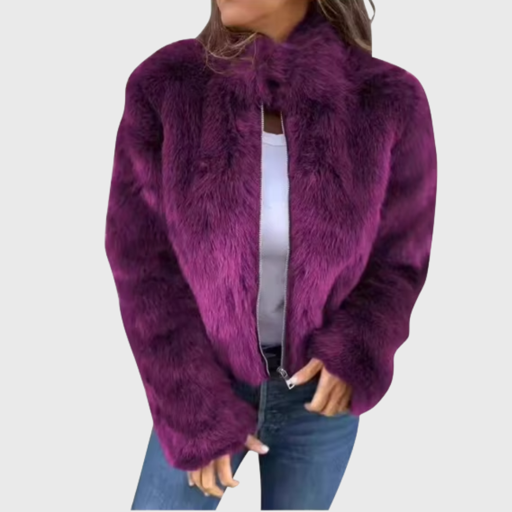 Plush Faux Fur Cropped Jacket