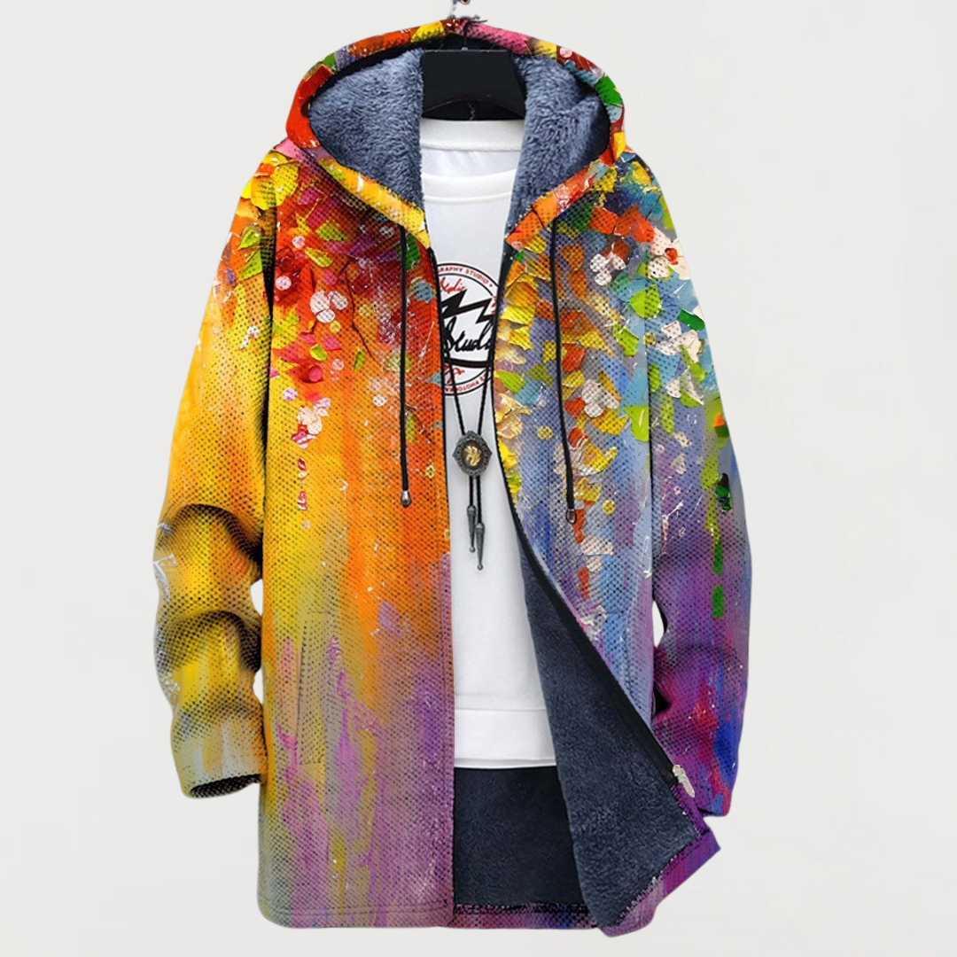 Jacket with Abstract Art