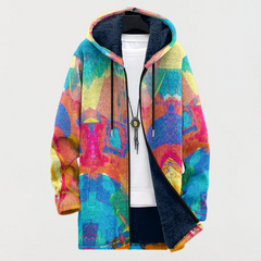 Hoodie with Artistic Colourful Pattern