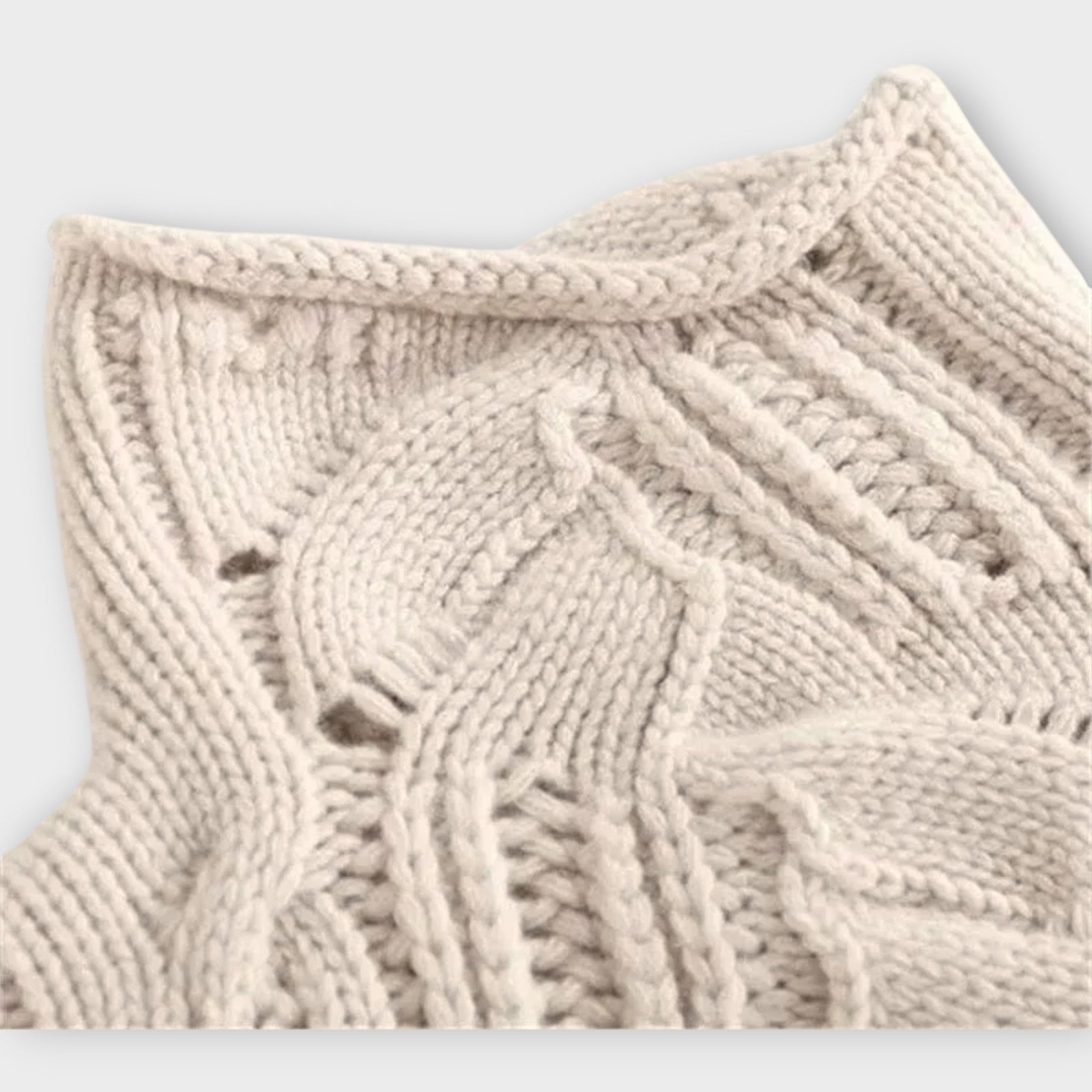 Ksenia  Cashmere Turtleneck with Braided Pattern