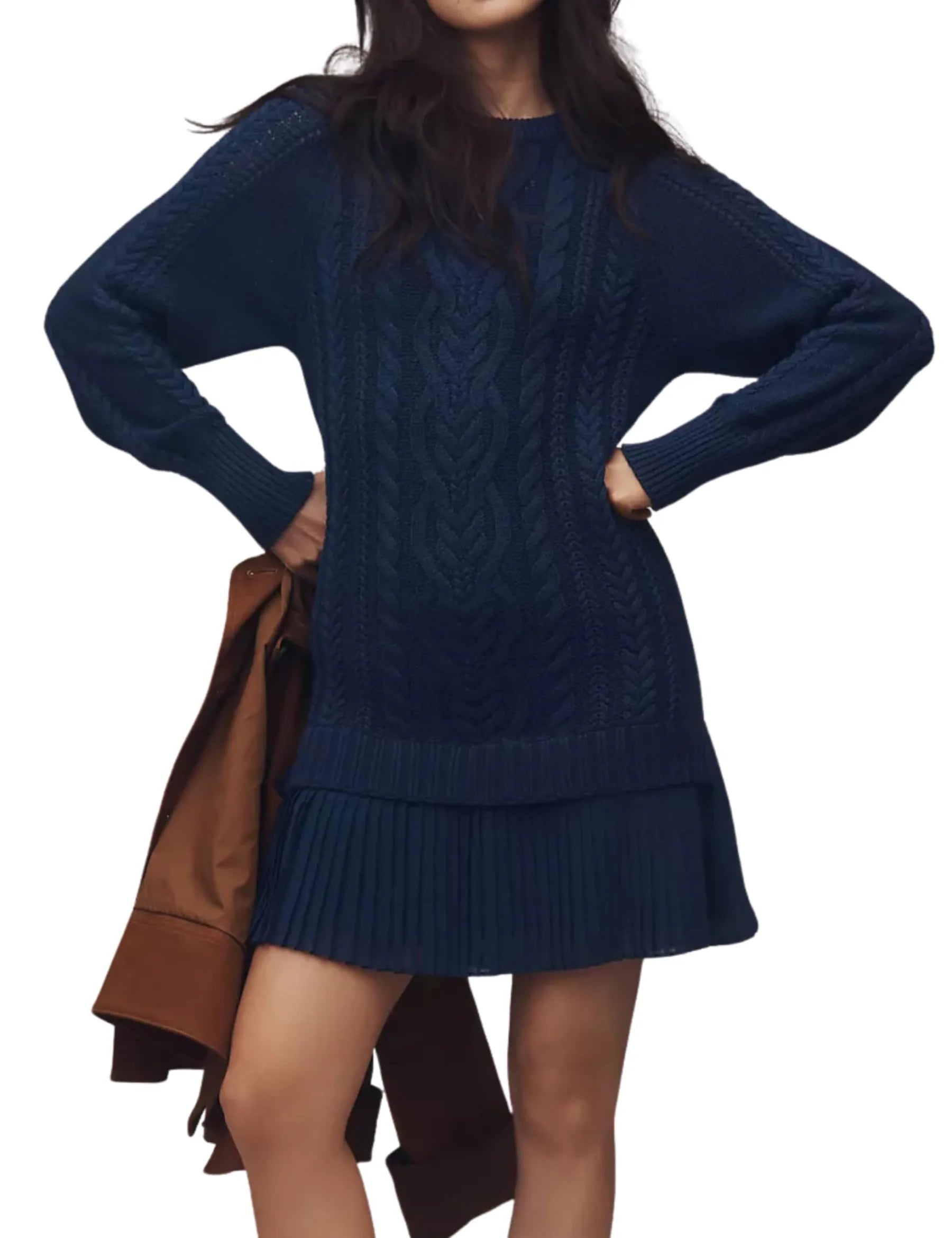 Cable-Knit Sweater Dress