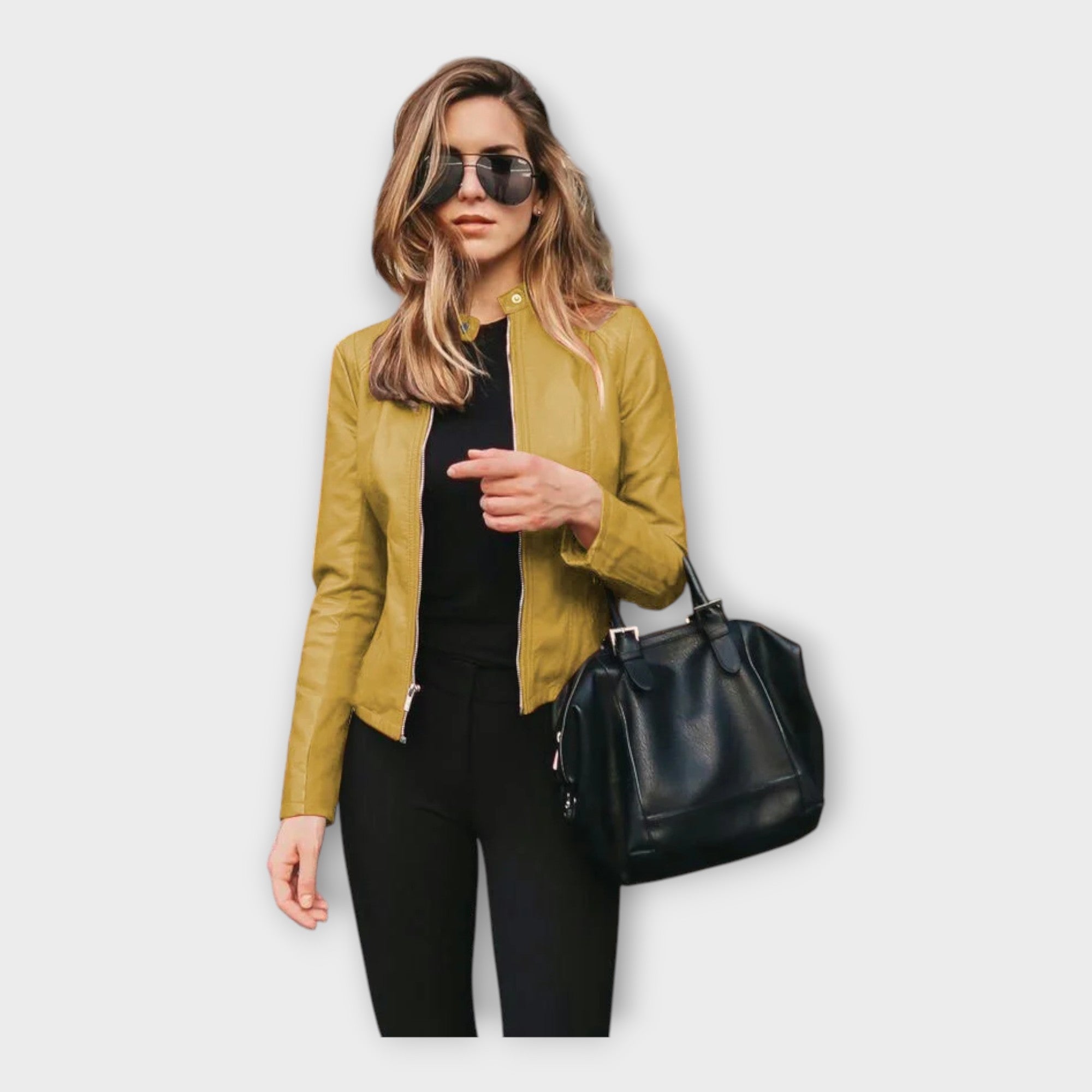 Leather Jacket with Modern Line