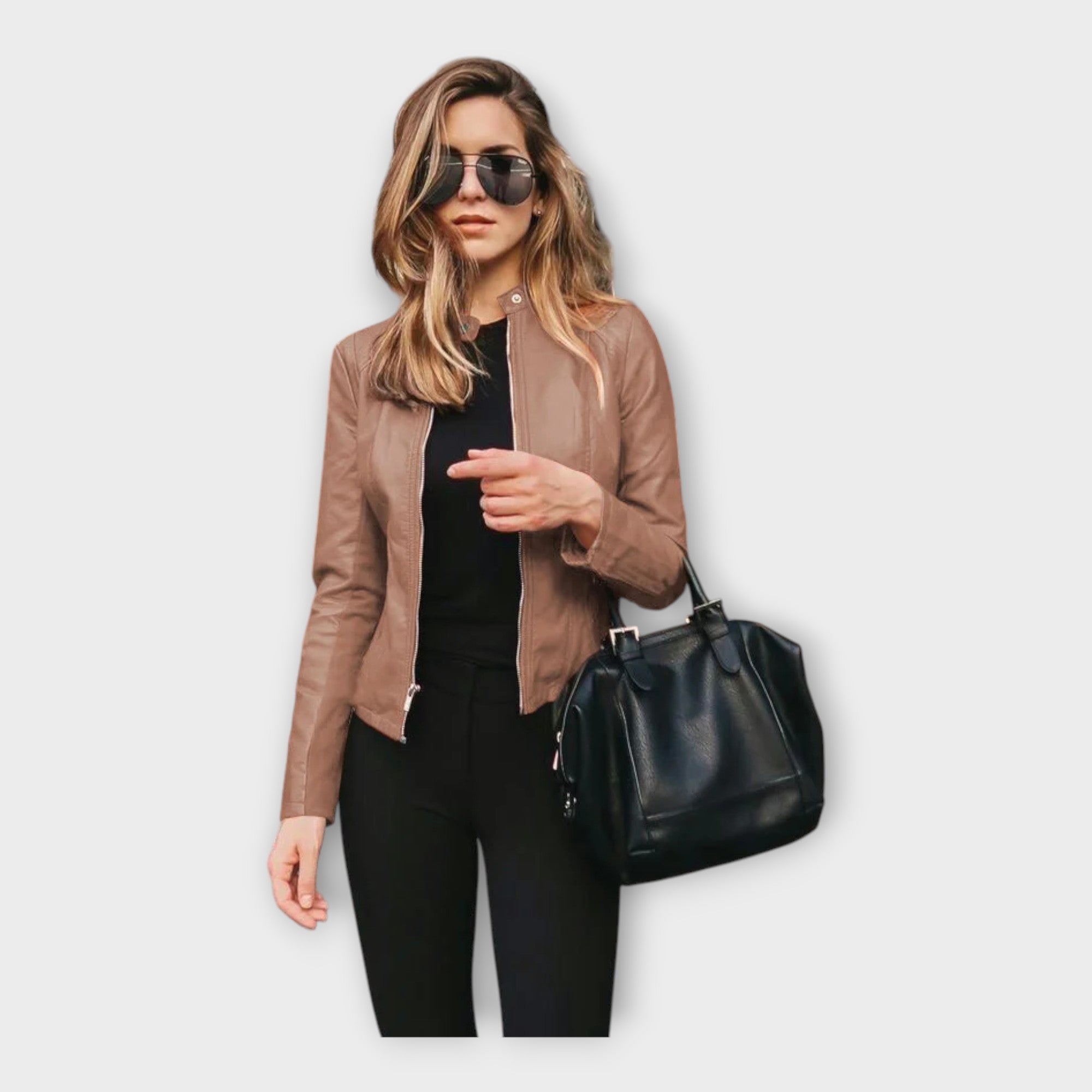 Leather Jacket with Modern Line