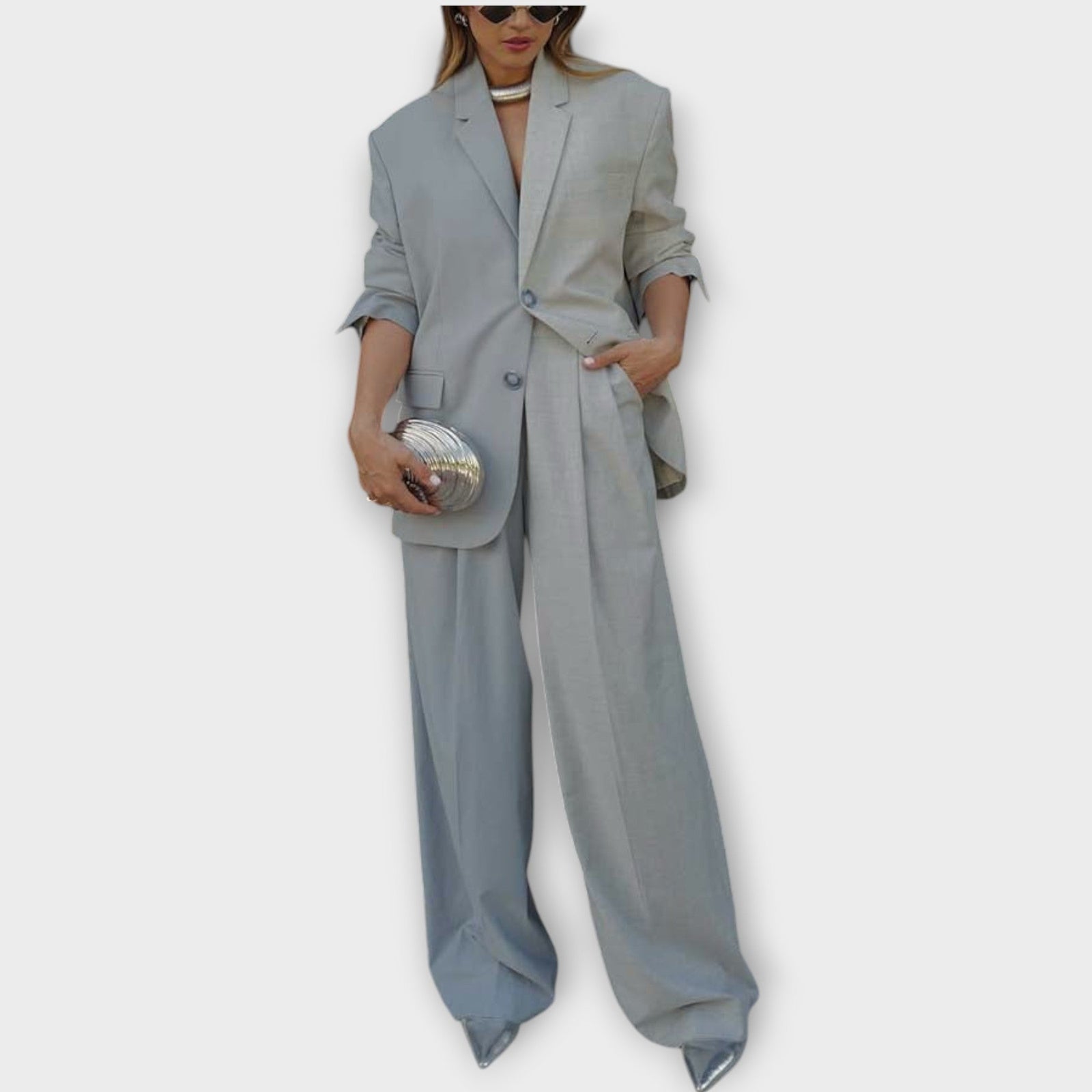 Refined Two-Piece Suit Set