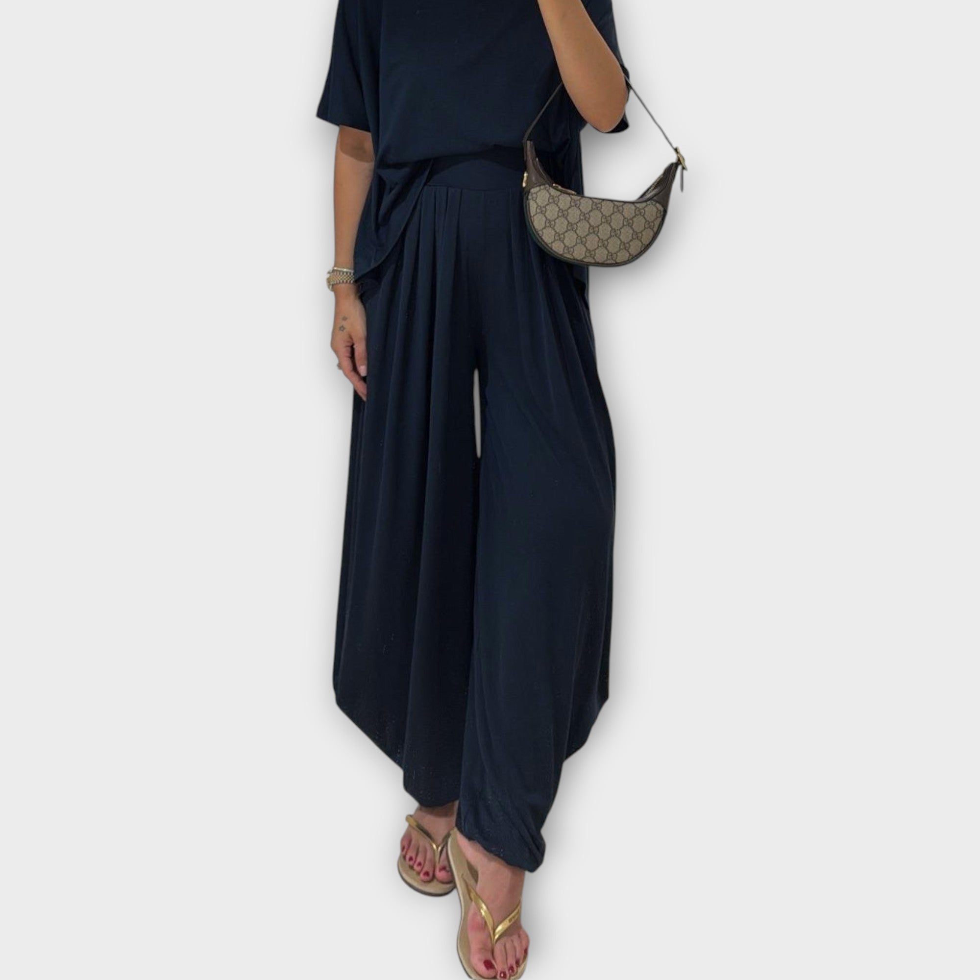 Casual Top and Wide-leg Lounge Set