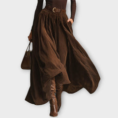Elegant Turtleneck &amp; Corduroy Maxi Set