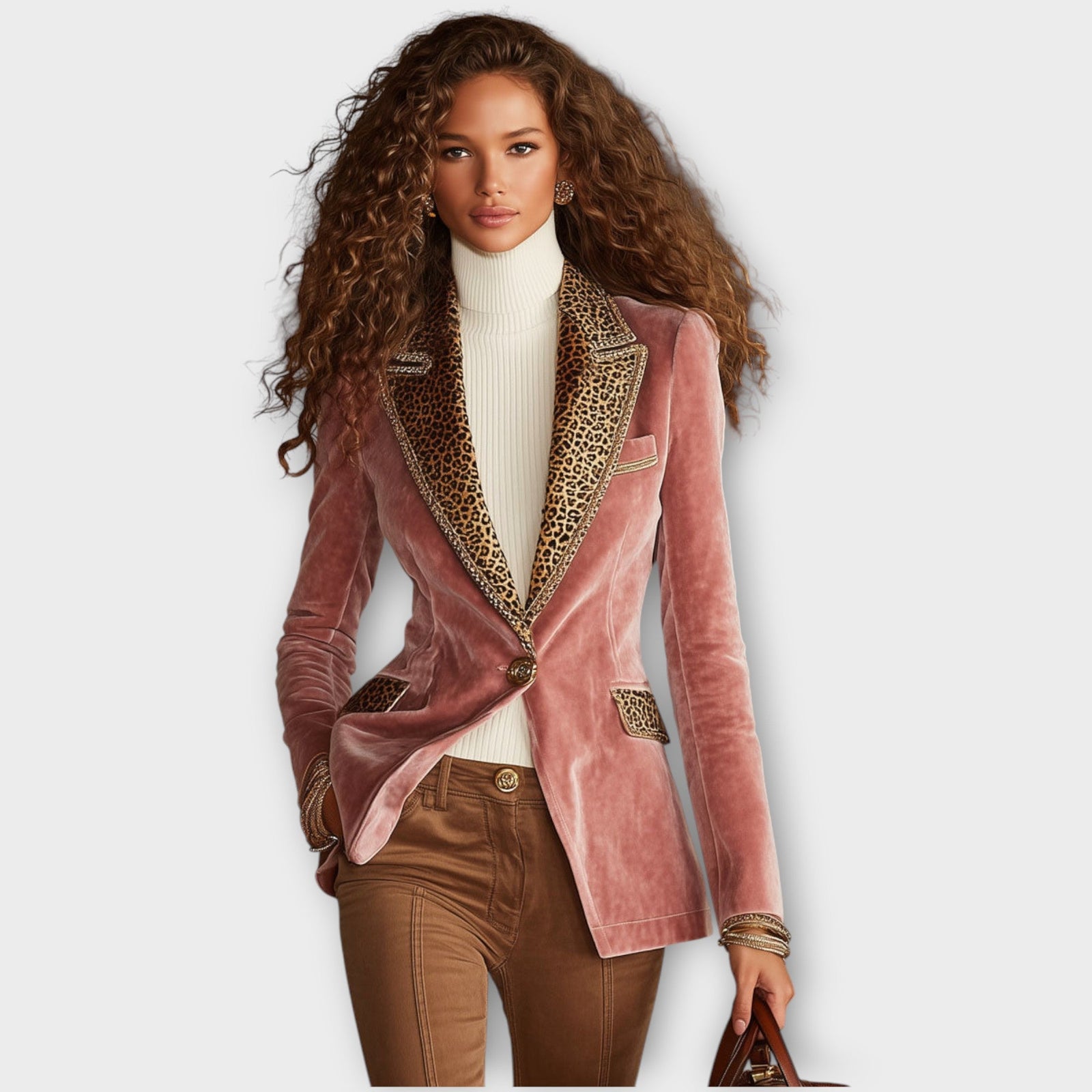 Velvet Tailored Blazer with Statement Trim