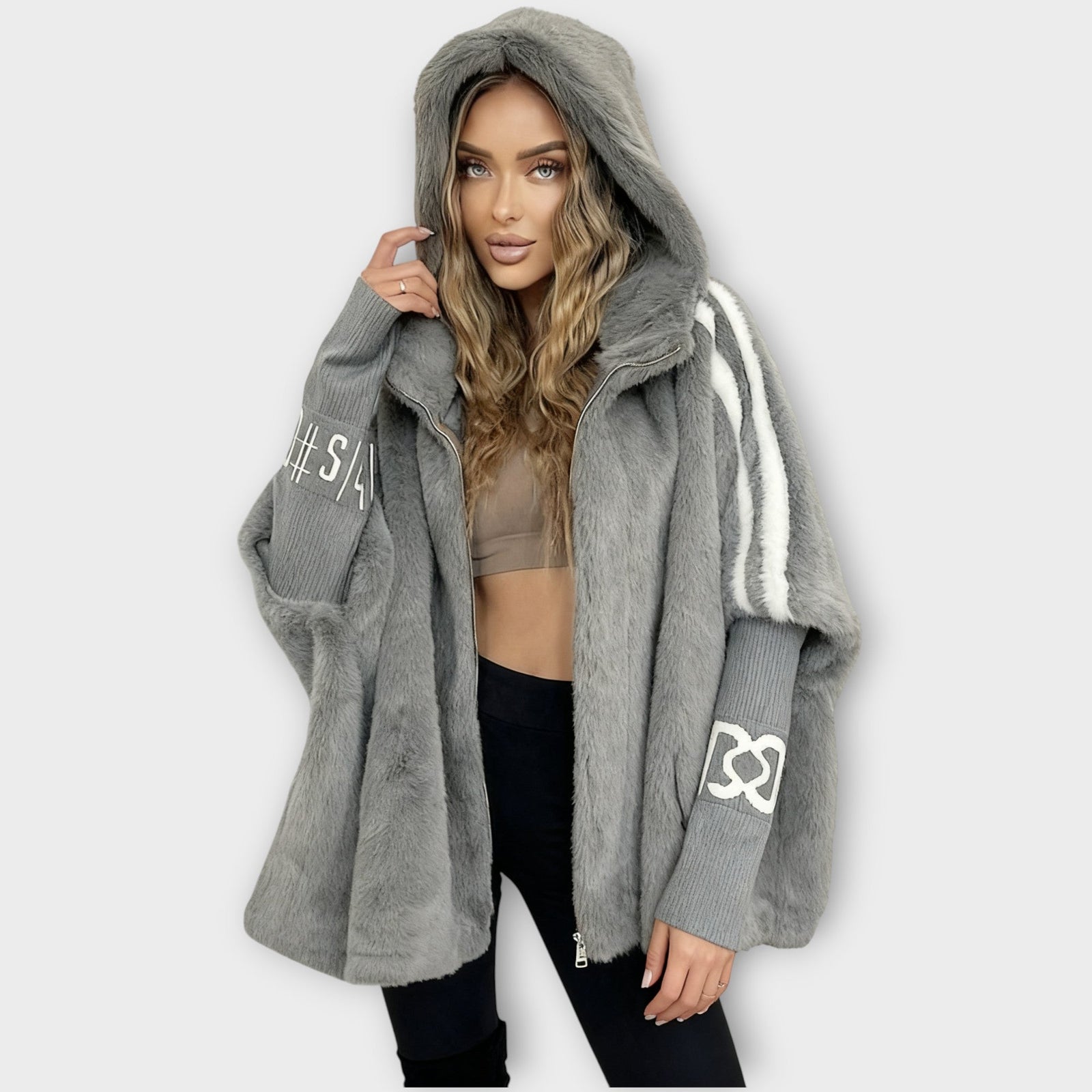 Luxury Faux Fur Hooded Jacket