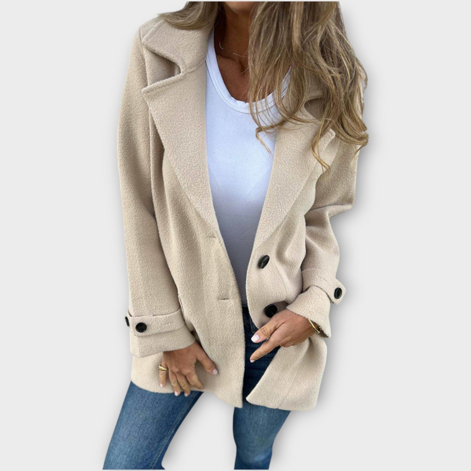 Classic Button-Front Casual Coat