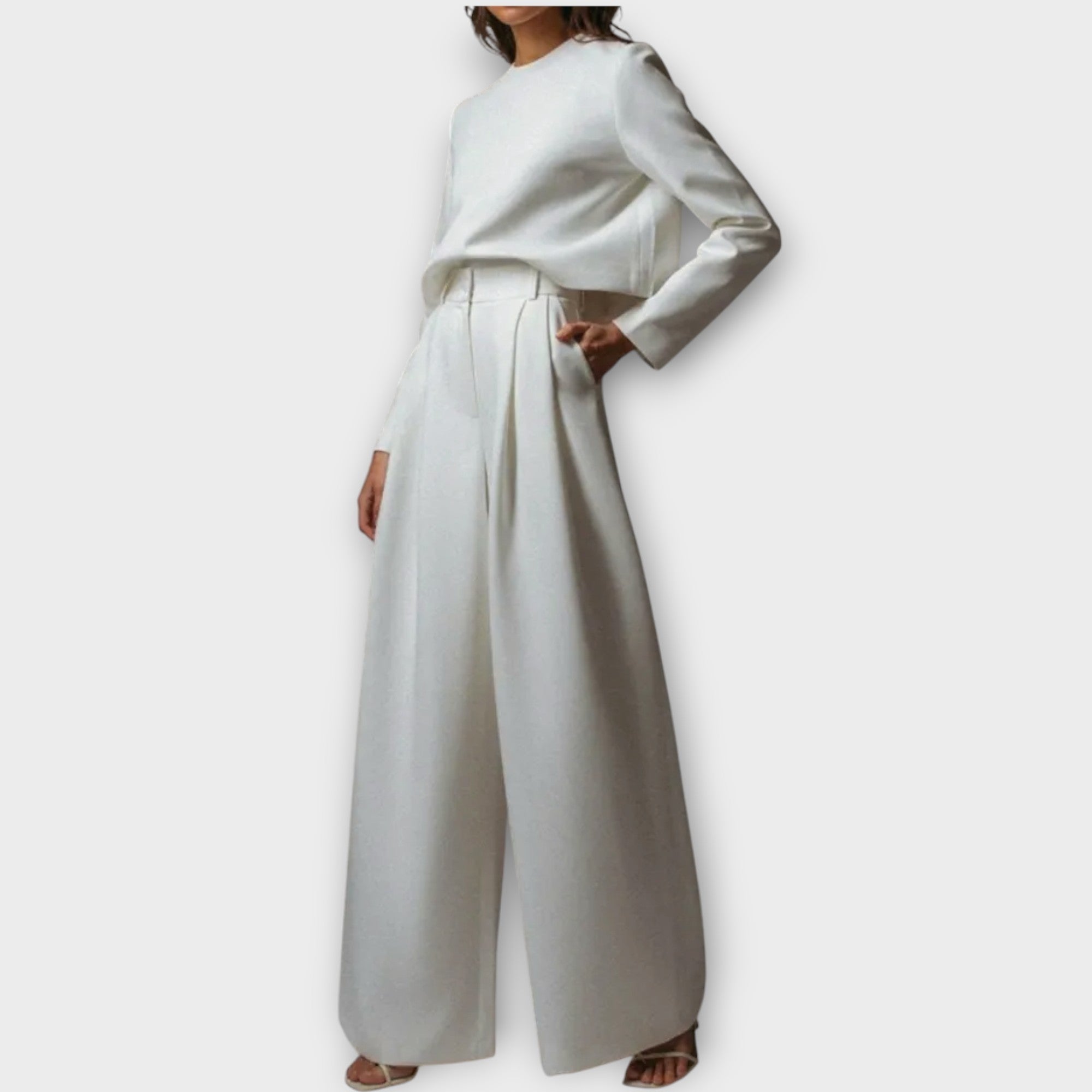 Elegant Wide-Leg Two-Piece Set