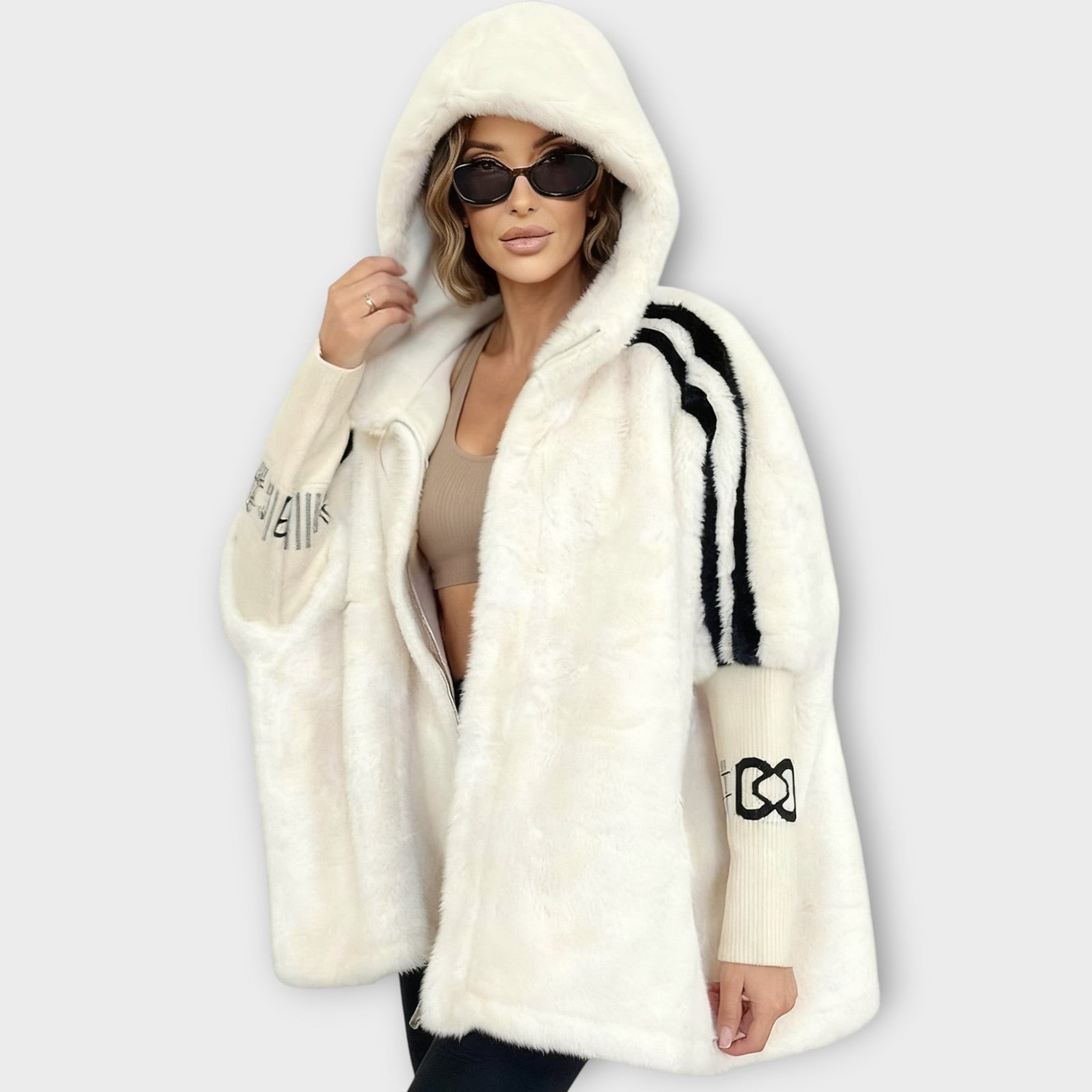Luxury Faux Fur Hooded Jacket