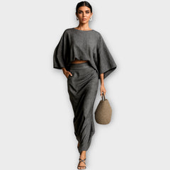 Boho Luxe Two-Piece Draped Set